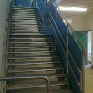 Generic Repeat Design (GRD) primary school with steel feature stairs, balustrades, handrails, gates and railings