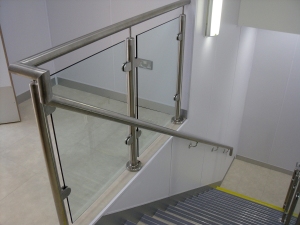 Steel and glass staircase